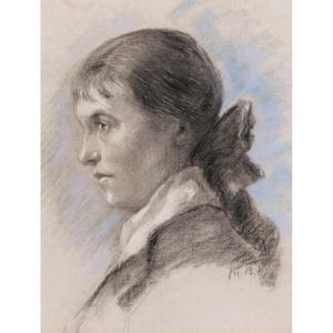 Attributed To Marie Bashkirtseff, Portrait Of A Woman In Profile