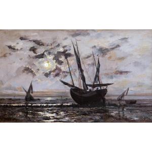 Hippolyte Camille Delpy, Night Seascape In Cancale