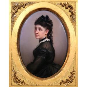 French School, Late 19th Century, Portrait Of Catherine Iwanowna De Pochvisneff, Baroness Of Mulhens