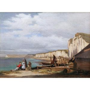 Louis émile Adan, Family At The Foot Of The Cliffs At Yport, Normandy