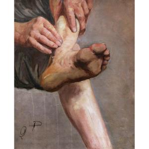 19th Century French School, Study Of Hands And Foot