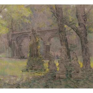 Paul Madeline, Lively Park In Front Of A Church