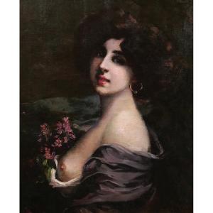 Aranka Or Aurelia Della Corte Szvatek, Portrait Of A Young Woman With A Bare Breast