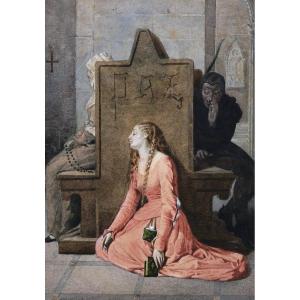 19th-century Italian School, Gretchen And Mephistopheles In The Cathedral