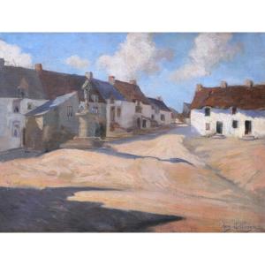 Auguste Bellanger, Street In La Turballe With The Brogard Cross