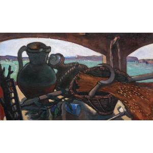 Laure Malclès-masereel, Still Life In Front Of The Alpilles Near Avignon