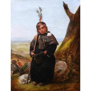 French School Circa 1830-1840, Little Begging Pilgrim On The Way Of St. James