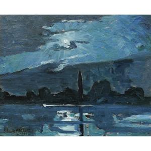 Marcel Sahut, Nocturnal Expressionist Landscape