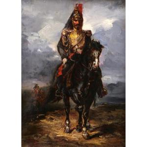19th-century French School, Circle Of Piotr Michalowski, Mounted Cuirassier, Painting
