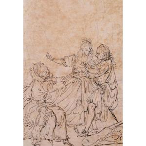 French School, 18th Century, Scattered Scene