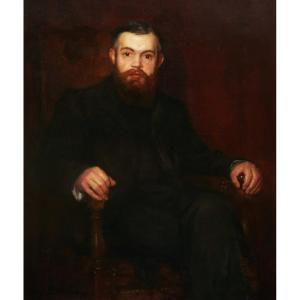 Henry Marie Auguste Brémond, Portrait Of A Seated Man (painting, Large Format)