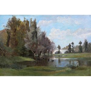 19th Century French School, Landscape At Moret Sur Loing, Painting