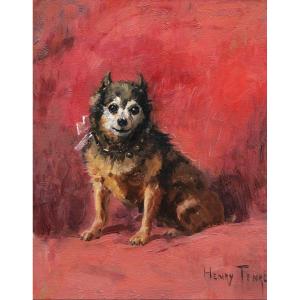 Charles Henry Tenré, Portrait Of Husky-chi Dog, Painting