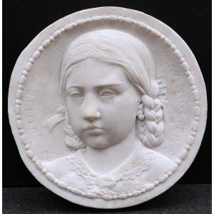 Henri-charles Maniglier, Portrait Of Julie Maniglier, Granddaughter Of The Artist Sculpture