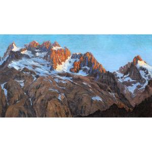 Robert Hofer , The Roche Méane In The Massif Des écrins (alps), Mountain Painting
