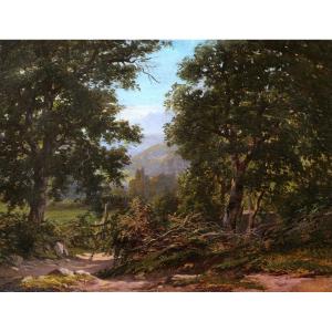 Hélène Pourra Anselmier, Alpine Landscape Near Virieu-le-grand, Painting
