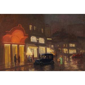 Charles Jean Coussedière, Le Moulin Rouge (paris By Night), Painting