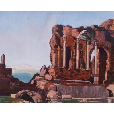Marius Avy, Ruins Of The Roman Theater In Taormina, Sicily
