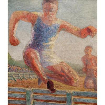 French School, Early 20th Century, Athletes Practicing Hurdles