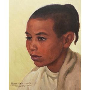Yvonne Kleiss-herzig, Portrait Of A Child From Algeria