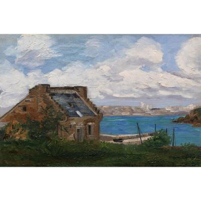 Attributed To Maurice Chabas, Landscape Of Brittany By The Sea