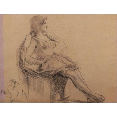 French School, Late 19th Century, Entourage Of Jean-louis Forain, Seated Dancer