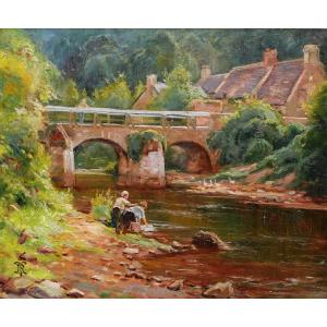 French School Circa 1900, The Pont Lovignon Or Pont Fleuri In Quimperlé