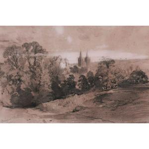 Étienne Eugène Ciceri, View Of Quimper