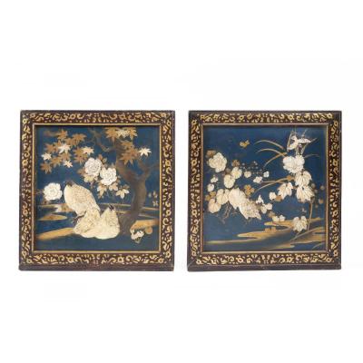 Two Japanese Panels Shibayama XIXth