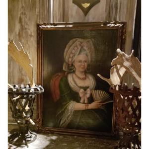 Portrait Of Lady 18th On Canvas