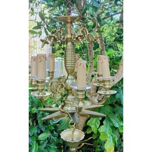 Hebrew Bronze Chandelier