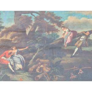 Exeptionnal Painting Of Décoration From The 18em Century