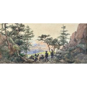 "the Alpine Hunters' Halt" By Pierre Comba