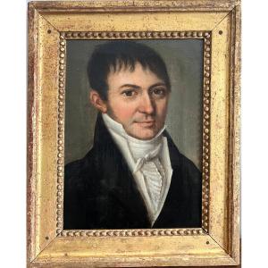 "man With A White Tie" French School, Late 18th Century