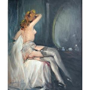 "naked Woman In Stockings" French School 20 Th