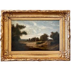 "hunters And Dog" French School 19th