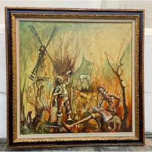 Board. Oil On Canvas. Don Quixote