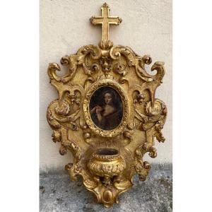 Louis XIV Period Carved And Gilded Wood Stoup