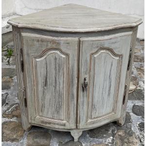 Louis XV Period Corner Cabinet, In Lacquered Wood