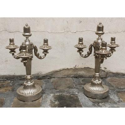 Pair Of Louis XVI Candelabra, Signed Boin-taburet