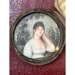 Miniature Of Woman - Moroccan Case - Early 19th Century