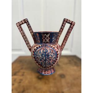 Italian Hispano Moorish Majolica Vase - 19th Century - Cantagalli