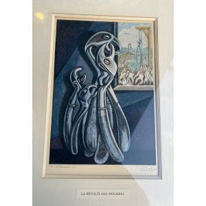 David Solot - Lithograph "the Revolt Of The Molars" 1950