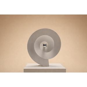 Large, Rare Spiral Desk Lamp By Luc Bernard In White Metal, France 1974