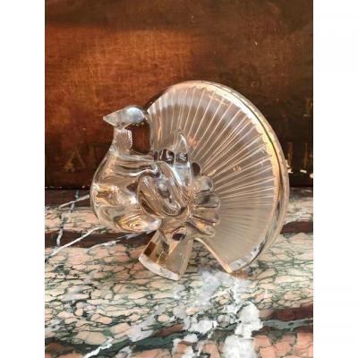 Pigeon Peacock Crystal Daum