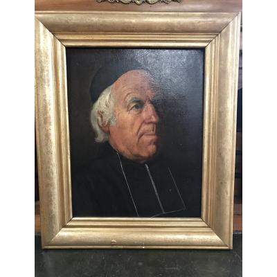 Portrait Huile Sur Toile 19eme
