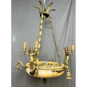Empire Style Alabaster Chandelier