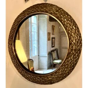 Round Mirror In Silver Bronze
