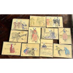 11 Drawings. Breton School Early 20th Century