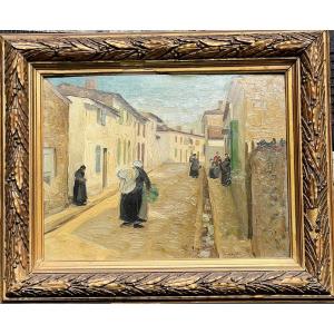 Post-impressionist Breton School "rural Scene"